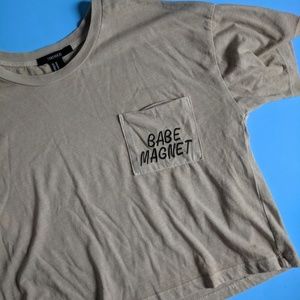 Nude coloured crop top